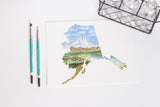 Alaska Watercolor Painting, Alaska State Art, Alaska Travel Gift, Alaska Print, Alaska Souviner