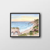El Matador Beach Watercolor Painting, California Art, El Matador Print, California Art Souvenir - Emilie Taylor Art