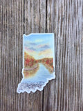 Indiana Decal, Watercolor Indiana Sticker, IN Car Decal, State Decal, State Sticker, IN Sticker - Emilie Taylor Art