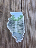 Illinois Decal, Watercolor Illinois Sticker, IL Car Decal, State Decal, State Sticker, IL Sticker - Emilie Taylor Art