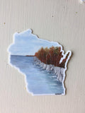 Wisconsin Decal, Watercolor Wisconsin Sticker, WI Car Decal, Home State Decal, State Sticker - Emilie Taylor Art