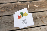 Watercolor fall Card, Hello Fall Card, Fall Leaves Card, Fall Greeting Card, Thanksgiving Card - Emilie Taylor Art