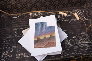 Utah Greeting Card, Utah Notecard, Utah Souvenir, UT Greeting Card, Watercolor Utah state card - Emilie Taylor Art