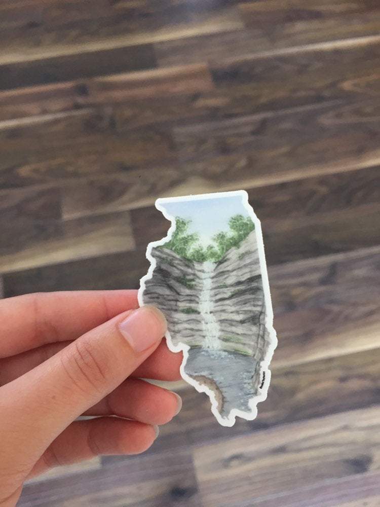 Illinois Decal, Watercolor Illinois Sticker, IL Car Decal, State Decal, State Sticker, IL Sticker Emilie Taylor Art