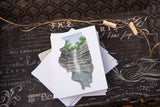 Illinois Greeting Card, IL State Gift, Illinois NoteCard, Illinois Art Souvenir, IL Travel Gift Emilie Taylor Art