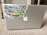 Large USA Map Decal, Watercolor US Sticker, United States Car Decal, US Decal, US bumper Sticker - Emilie Taylor Art