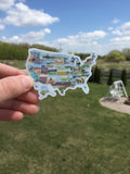 Mini USA Map Decal, Watercolor US Sticker, United States Car Decal, US Map Decal, State Sticker - Emilie Taylor Art