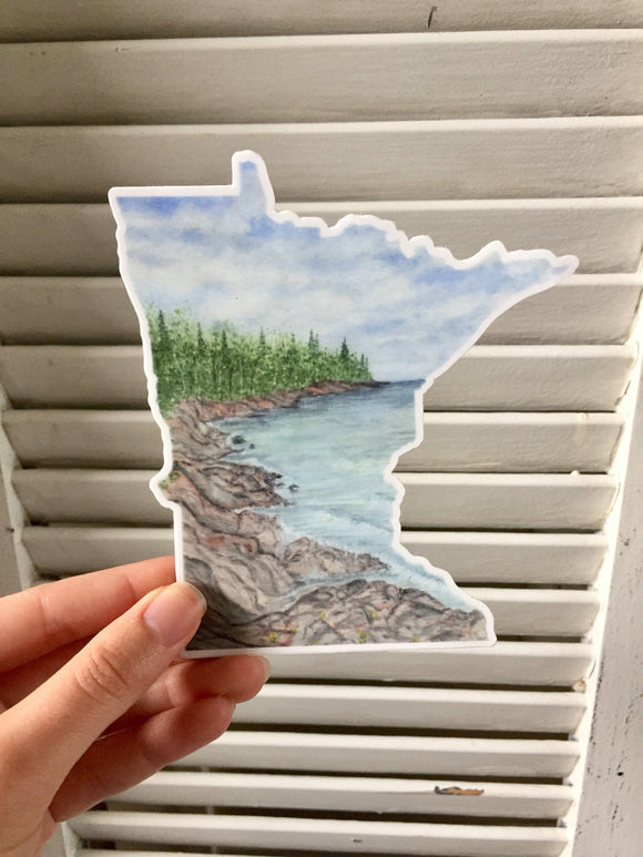 Large Minnesota Decal, Watercolor Minnesota Sticker, MN Car Decal, MN  State Decal, State Sticker - Emilie Taylor Art