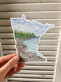 Large Minnesota Decal, Watercolor Minnesota Sticker, MN Car Decal, MN  State Decal, State Sticker - Emilie Taylor Art