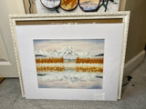 Original Painting "Refections Of Engadin" Mated to size 16x20