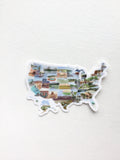 Mini USA Map Decal, Watercolor US Sticker, United States Car Decal, US Map Decal, State Sticker - Emilie Taylor Art