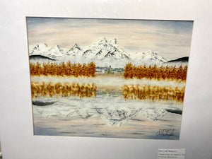 Original Painting "Refections Of Engadin" Mated to size 16x20