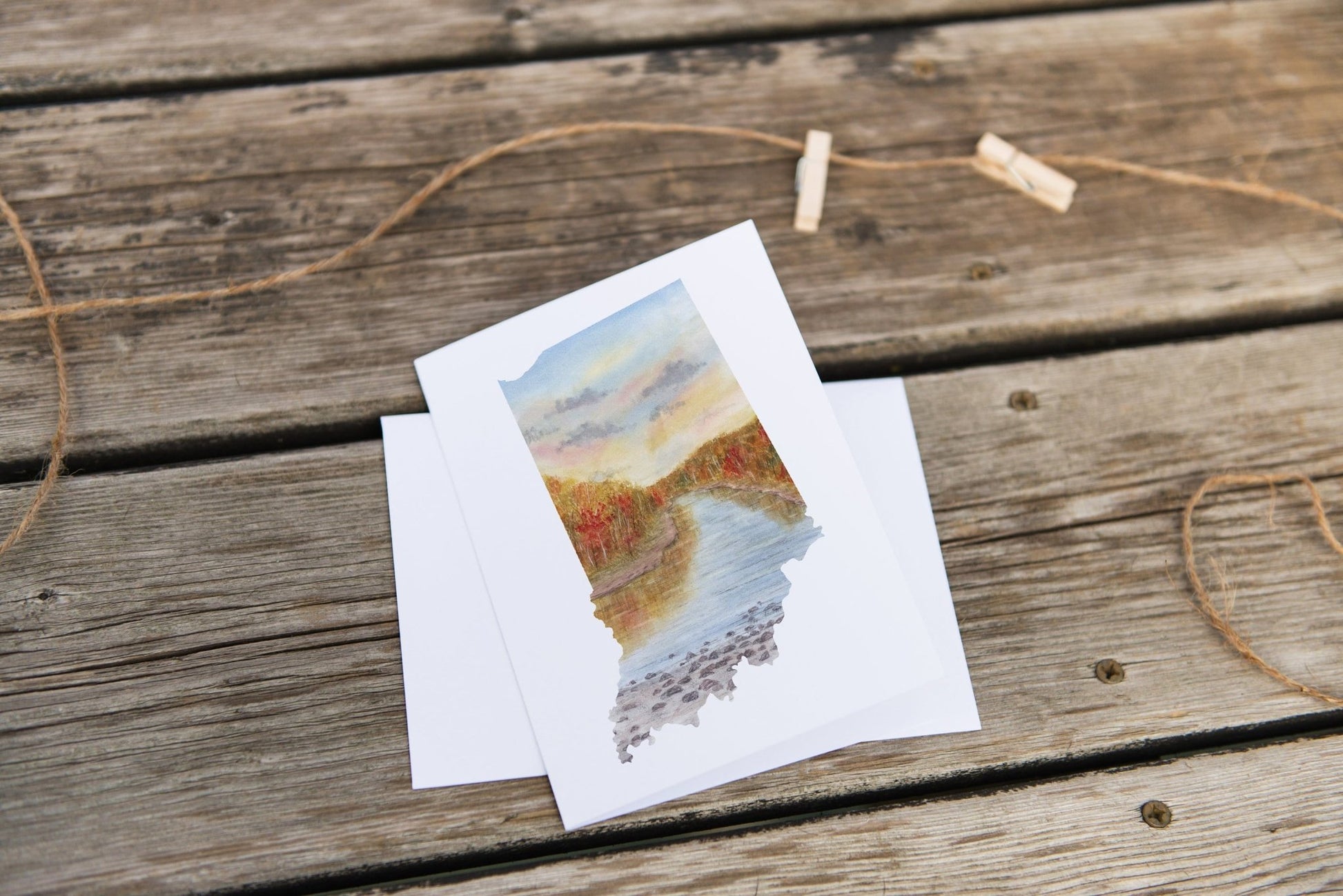 Indiana Greeting Card, Watercolor Home State Card, State Gift, Indiana Notecard, Indiana Souvenir Emilie Taylor Art