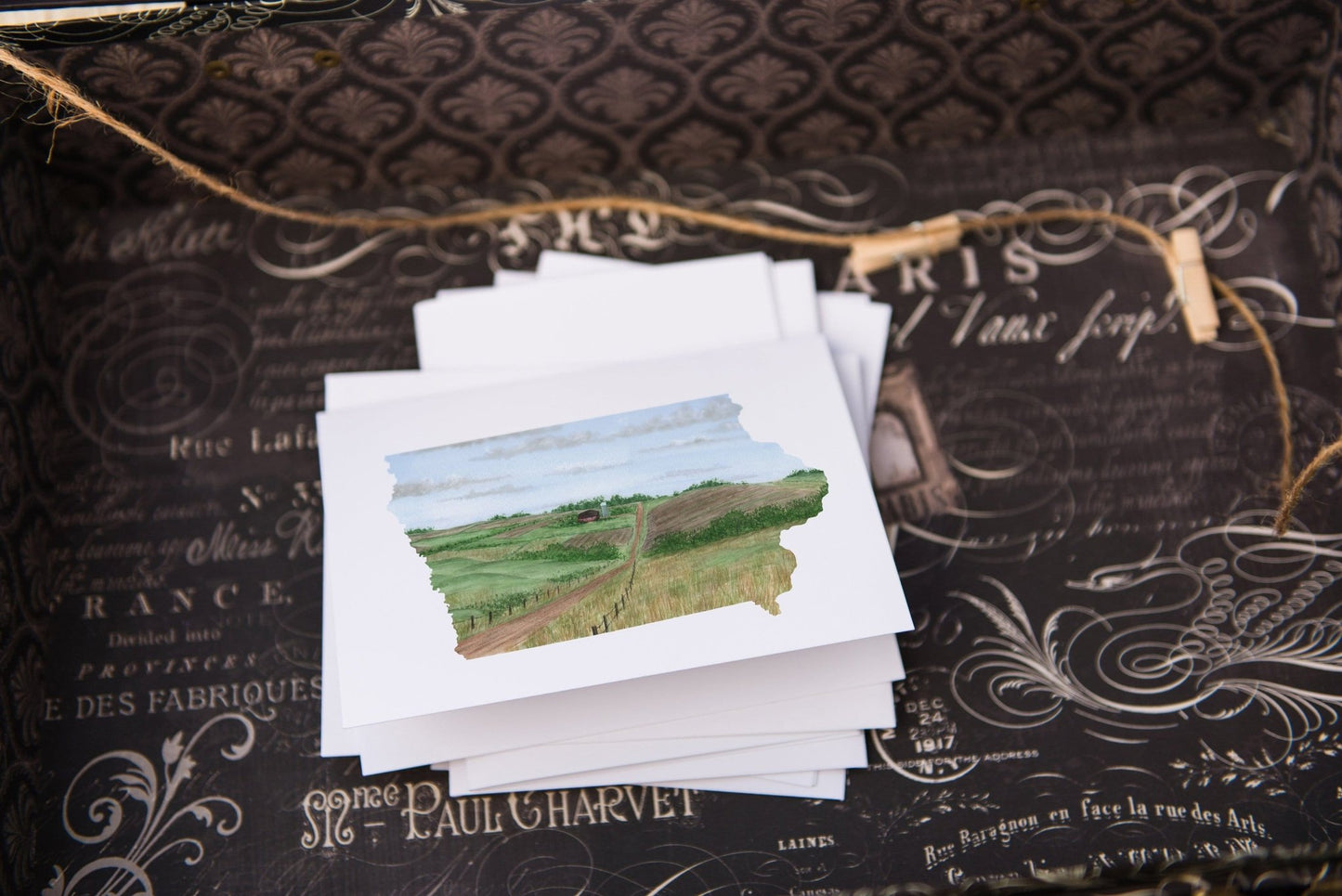 Iowa Greeting Card, Iowa Notecard, IA Greeting Card, Watercolor Home State Card, Iowa card gift Emilie Taylor Art