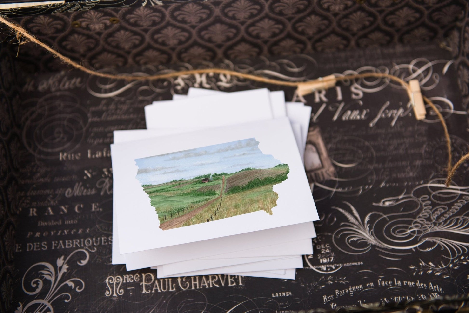 Iowa Greeting Card, Iowa Notecard, IA Greeting Card, Watercolor Home State Card, Iowa card gift Emilie Taylor Art