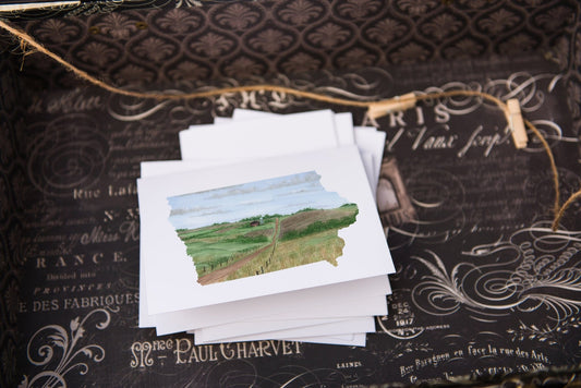 Iowa Greeting Card, Iowa Notecard, IA Greeting Card, Watercolor Home State Card, Iowa card gift Emilie Taylor Art
