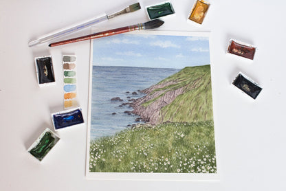 Ireland Watercolor Painting, Ireland Print, Ireland Gift, Ireland Art Souvenir, Irish Seascape Emilie Taylor Art