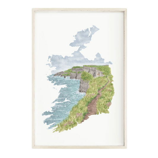 Ireland Watercolor Print, Ireland Painting, The Cliffs of the Moher Ireland Emilie Taylor Art