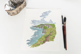 Ireland Watercolor Print, Ireland Painting, The Cliffs of the Moher Ireland
