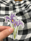 Iris Decal, Watercolor Iris Sticker, Purple Iris, Mini Iris Decal, Botanical Decal, Waterproof Decal, Flower Sticker, Floral Decal Emilie Taylor Art