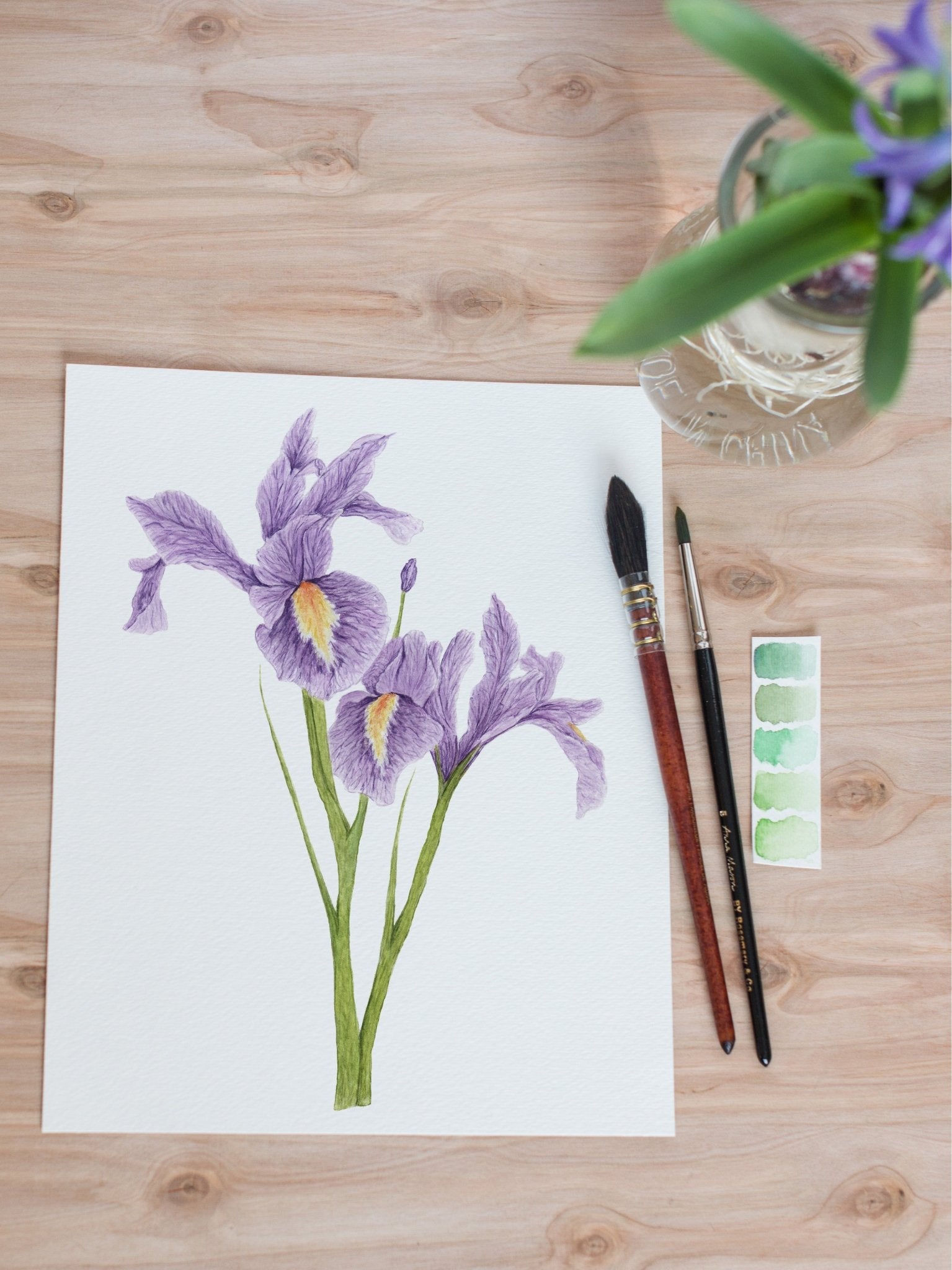 Iris Print, Watercolor Irises Painting, Iris Art, Floral Art, Floral Print, Purple Irises Emilie Taylor Art