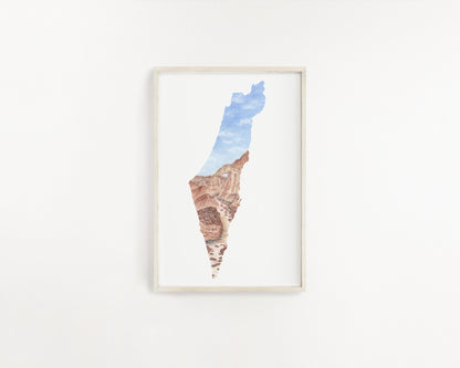 Israel Watercolor Print, Israel Painting, Timna National Park, Israel Gift Emilie Taylor Art