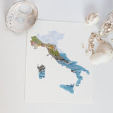 Italy Watercolor Print, Italy Art, Italy Painting, Cinque Terre, Country of Italy Emilie Taylor Art