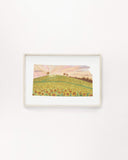 Kansas Watercolor Print, Kansas State Art, Home State Art, Kansas map art, Sunflower Field KS Emilie Taylor Art