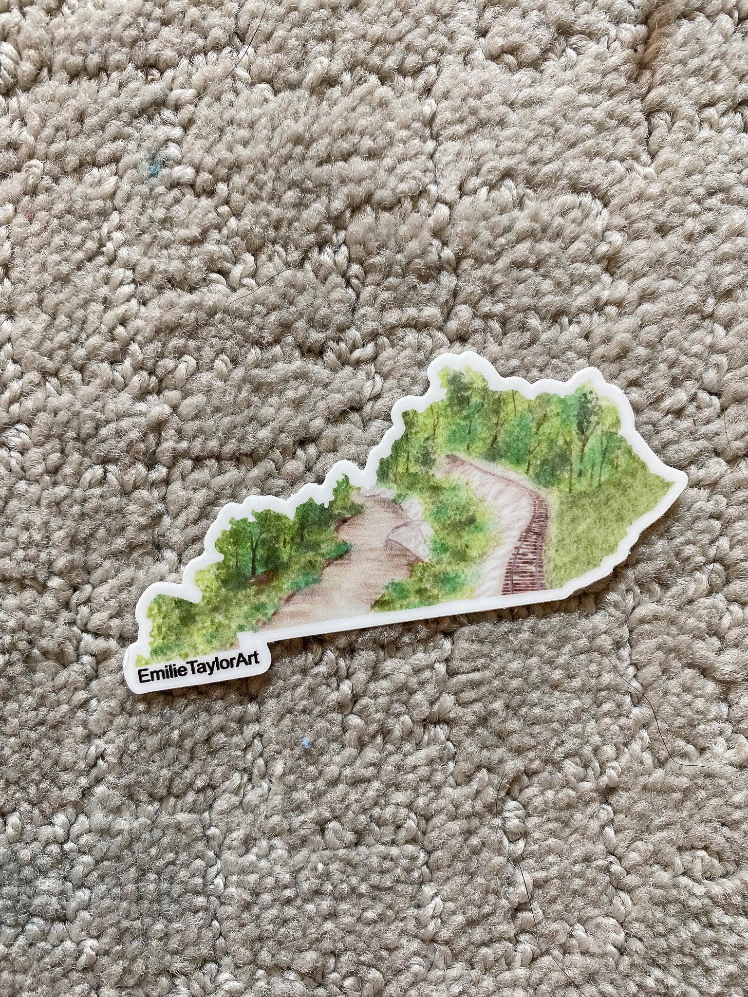Kentucky Decal, Watercolor Kentucky Sticker, KY Car Decal, State Decal, State Sticker, Thermos Decal, Waterproof Kentucky Decal Emilie Taylor Art