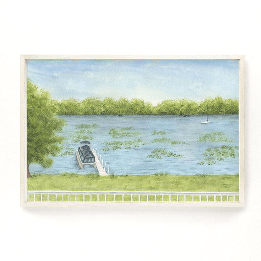 Lakeview Watercolor Painting, Lake Art, Lake home Print, Lake home Gift, Lake Home, Lake House Art Emilie Taylor Art