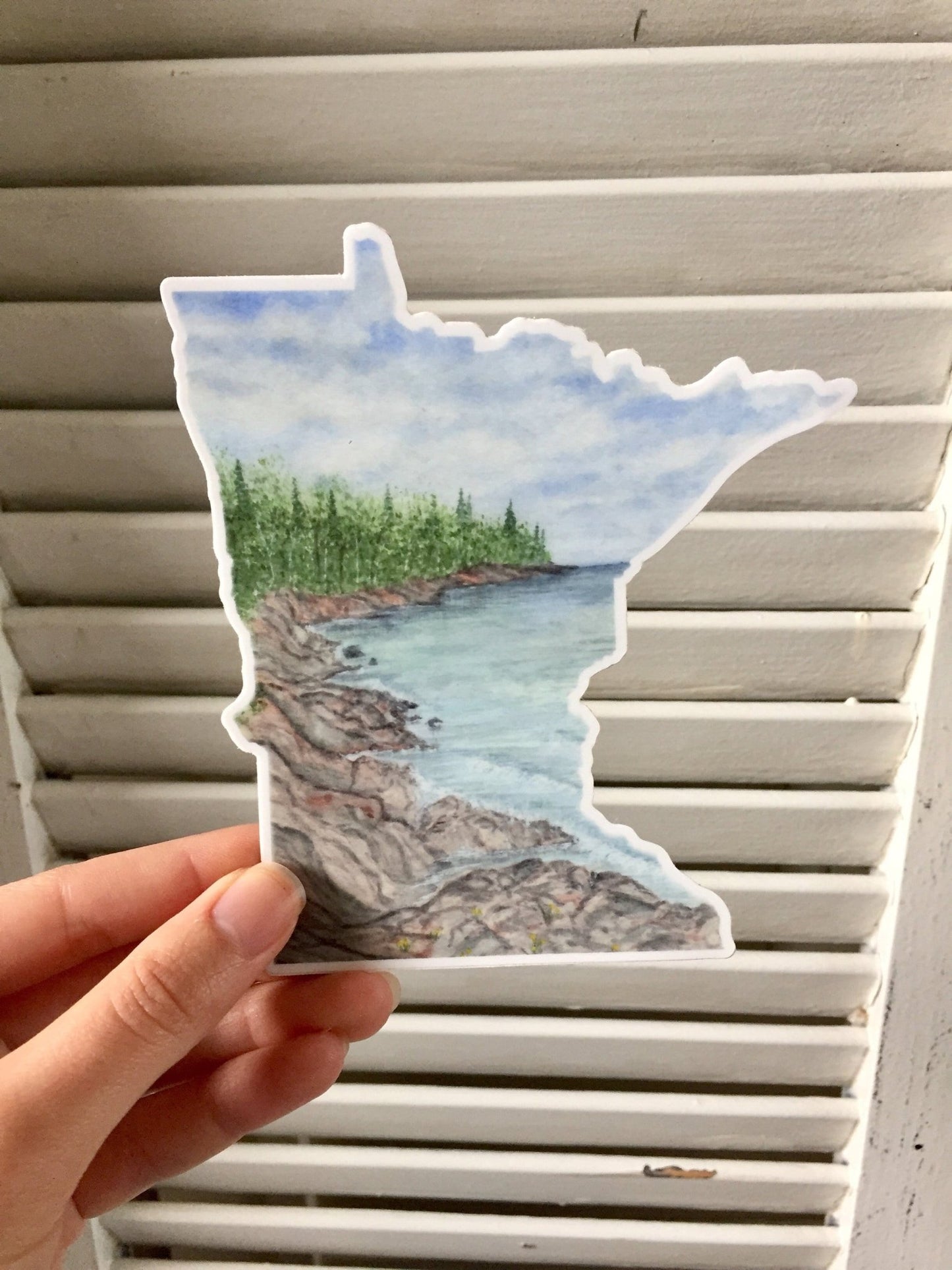 Large Minnesota Decal, Watercolor Minnesota Sticker, MN Car Decal, MN State Decal, State Sticker Emilie Taylor Art