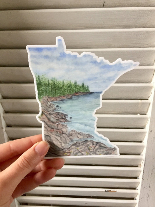 Large Minnesota Decal, Watercolor Minnesota Sticker, MN Car Decal, MN State Decal, State Sticker Emilie Taylor Art