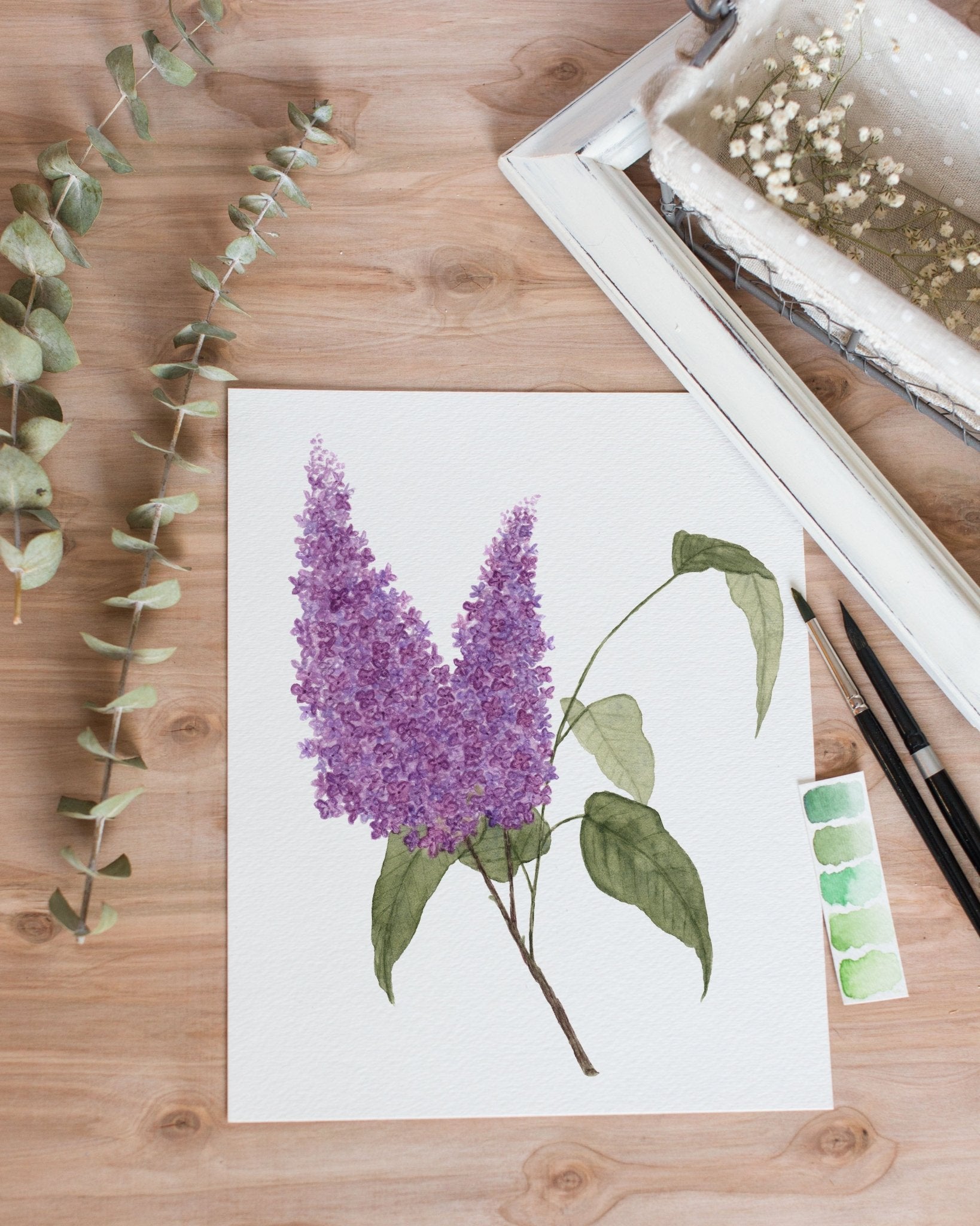 Lilac Print, Watercolor Lilacs Painting, Lilac Art, Floral Art, Floral Print, Purple Florals Emilie Taylor Art