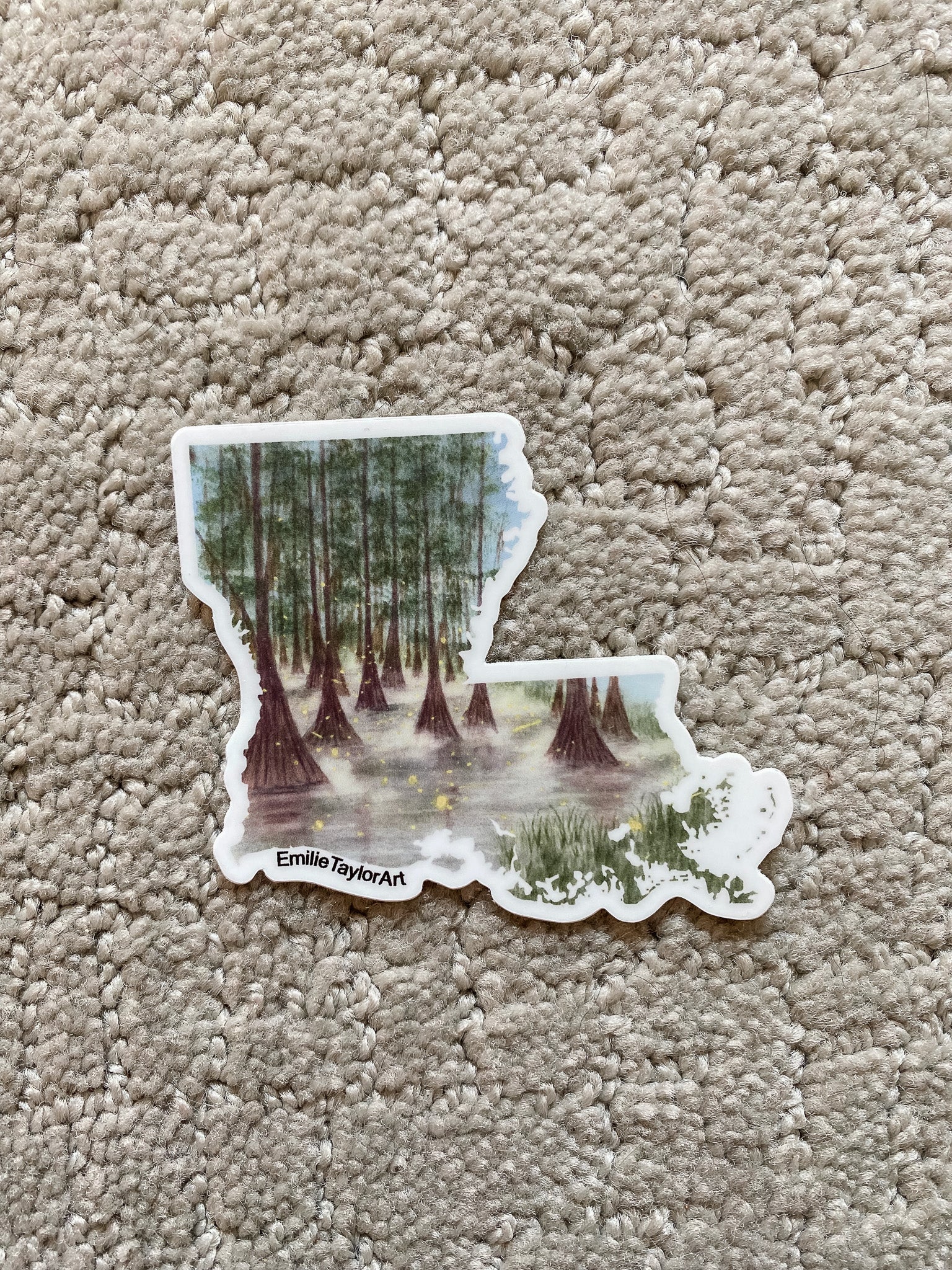 Louisiana Decal, Watercolor Louisiana Sticker, LA Car Decal, State Decal, State Sticker, Thermos Decal, Waterproof Louisiana Decal, LA Decal Emilie Taylor Art