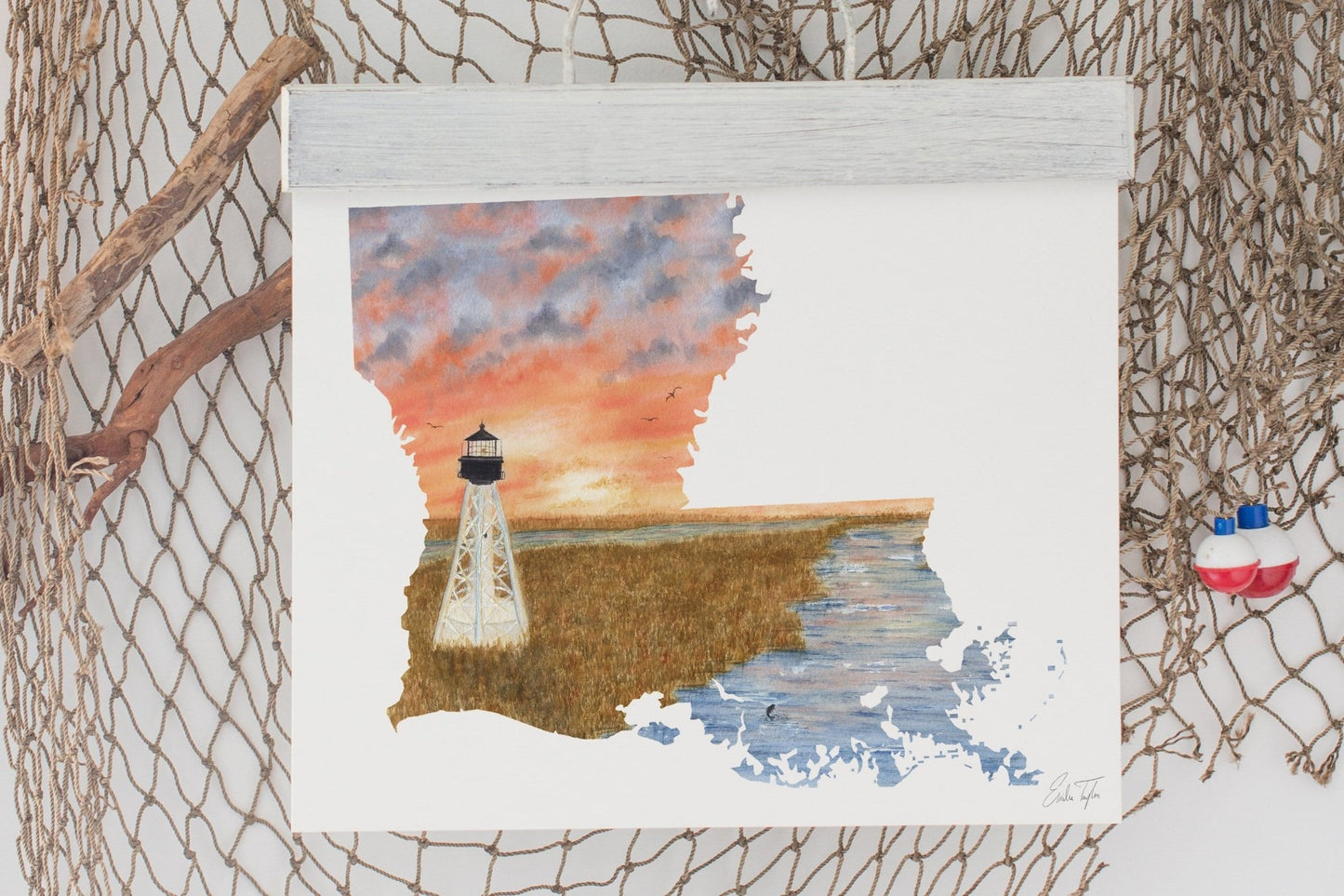 Louisiana Watercolor Print, Louisiana Painting, Louisiana Art Print, Louisiana State Gift Emilie Taylor Art