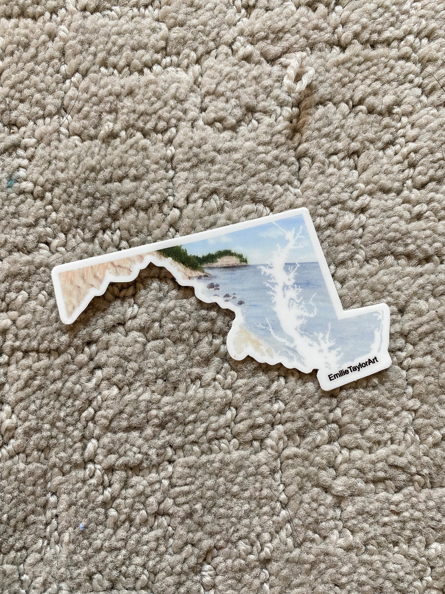 Maryland Decal, Watercolor Maryland Sticker, MD Car Decal, State Decal, State Sticker, Thermos Decal, Waterproof Maryland Decal, MD Decal Emilie Taylor Art