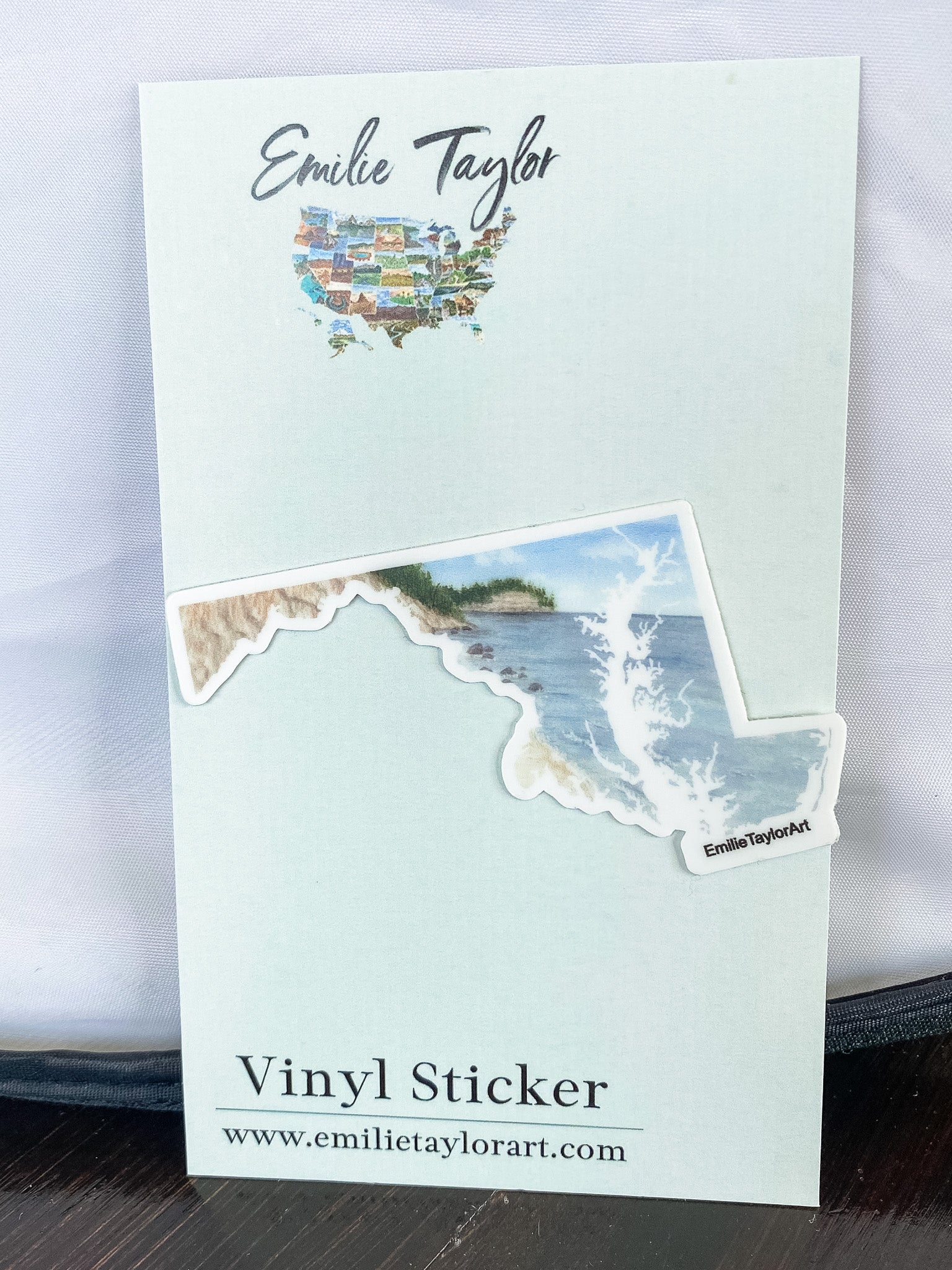 Maryland Decal, Watercolor Maryland Sticker, MD Car Decal, State Decal, State Sticker, Thermos Decal, Waterproof Maryland Decal, MD Decal Emilie Taylor Art