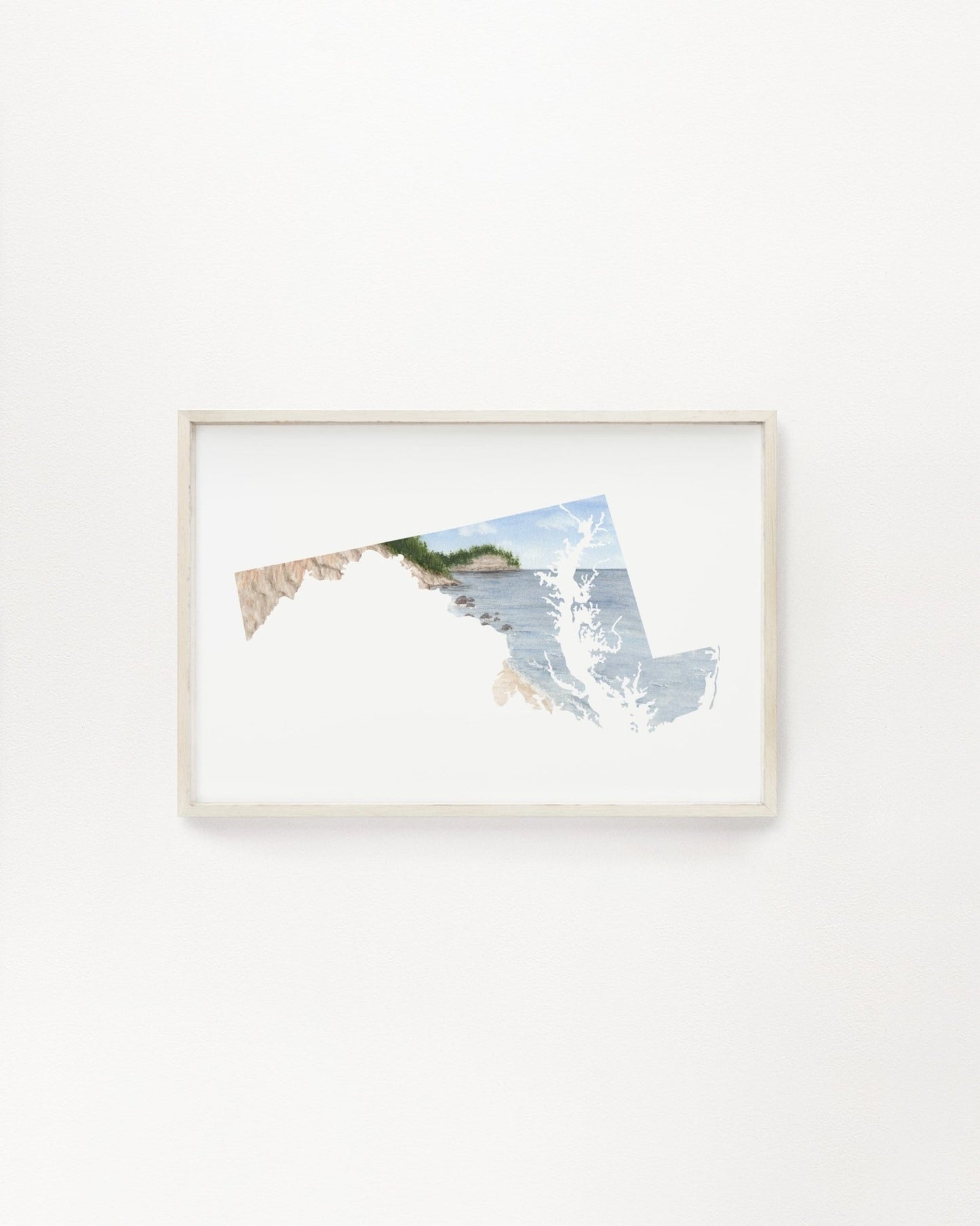 Maryland Watercolor Print, Maryland State Art, Maryland Painting, Maryland Map, Maryland State Gift Emilie Taylor Art
