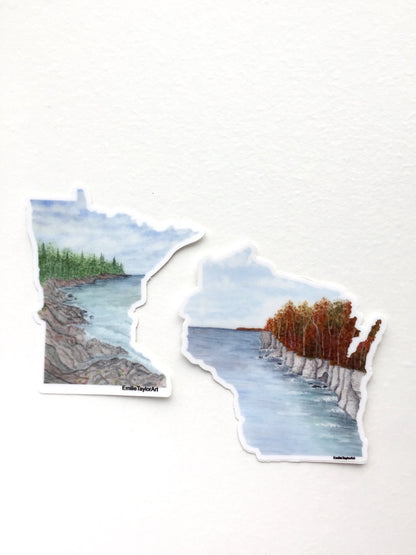 Minnesota Decal, Watercolor Minnesota Sticker, MN Car Decal, North Shore MN, Waterproof MN Decal Emilie Taylor Art