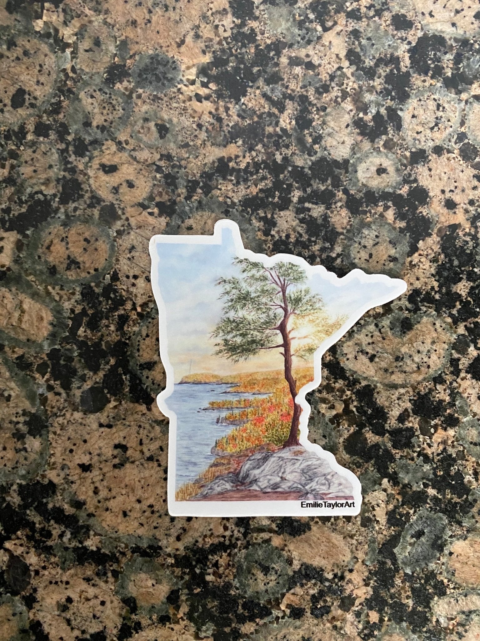Minnesota Fall Decal, Watercolor Minnesota Sticker, North Shore MN, Tettegouche Emilie Taylor Art