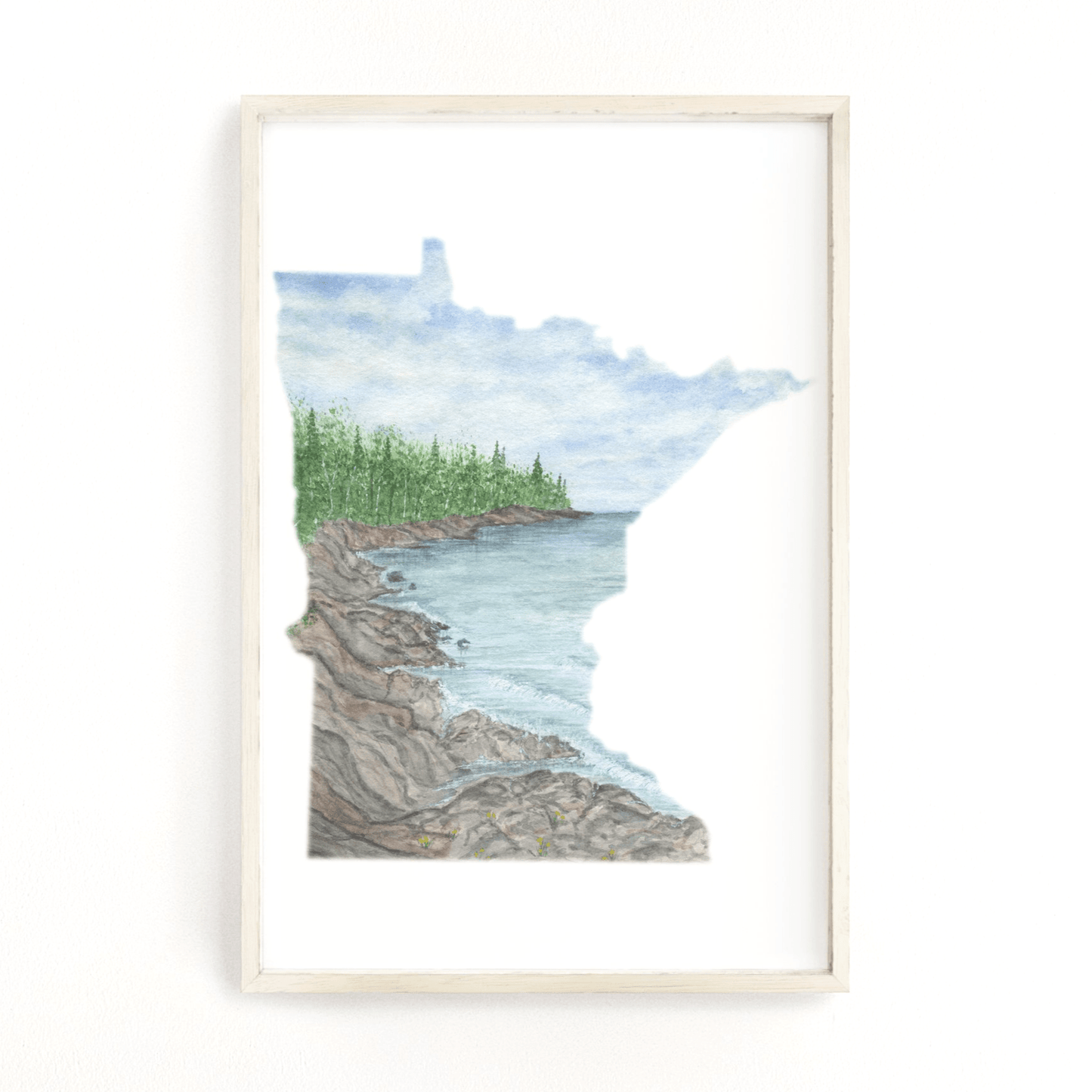 Minnesota Watercolor Painting, Minneapolis City Art, Minnesota City print Emilie Taylor Art