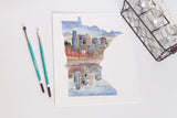 Minnesota Watercolor Painting, Minneapolis City Art, Minnesota City print Emilie Taylor Art