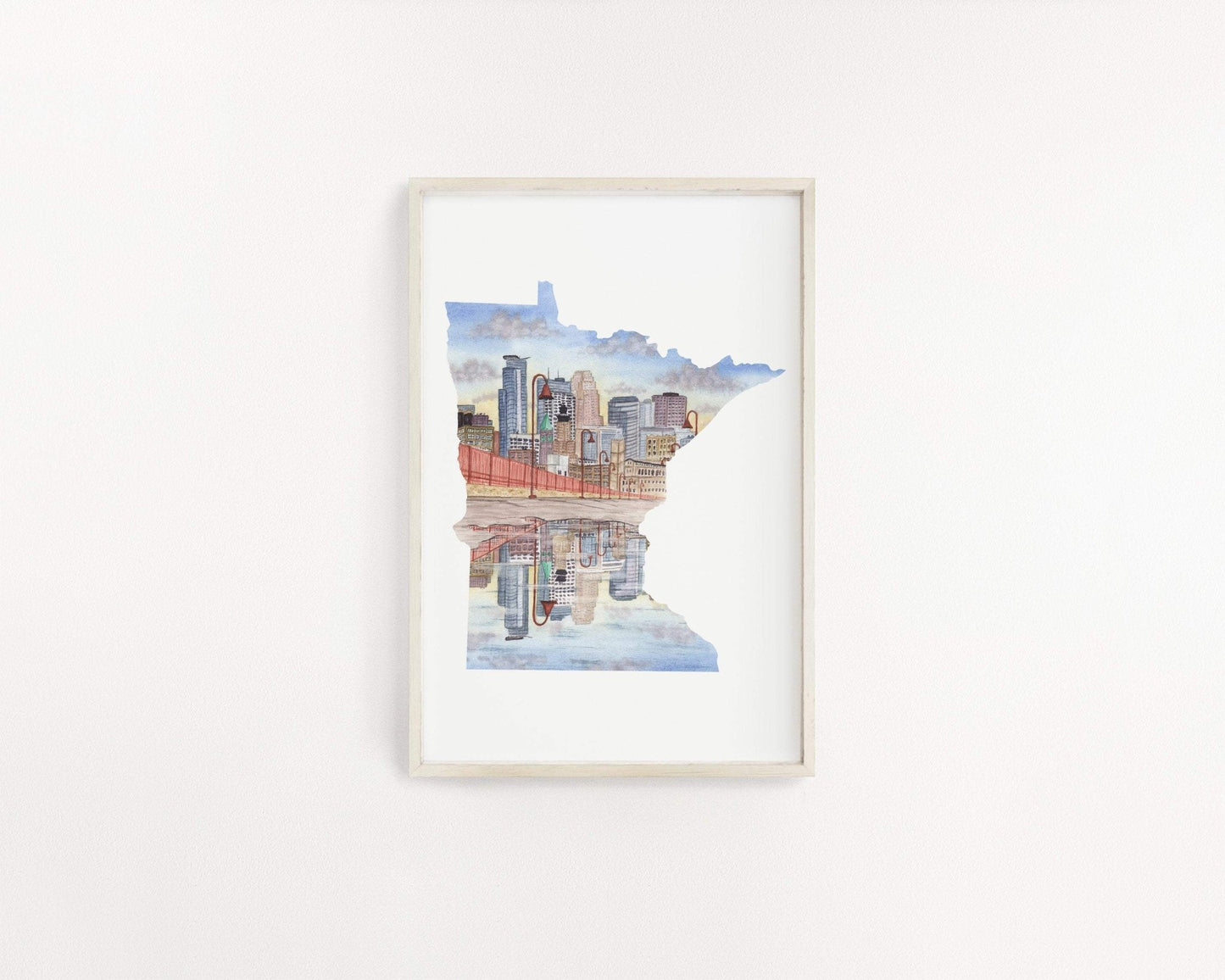 Minnesota Watercolor Painting, MN Split Rock, Minnesota State, Split Rock Lighthouse Emilie Taylor Art