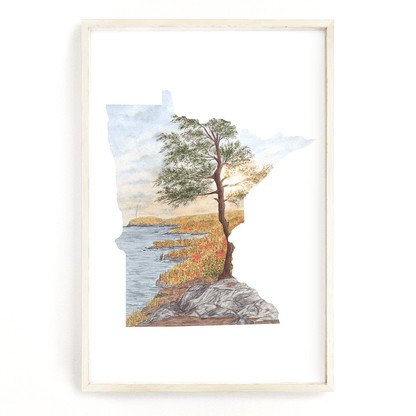 Minnesota Watercolor Painting, Voyageurs National Park Art, Voyageurs Souvenir Print Emilie Taylor Art