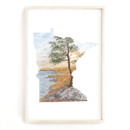 Minnesota Watercolor Painting, Voyageurs National Park Art, Voyageurs Souvenir Print Emilie Taylor Art