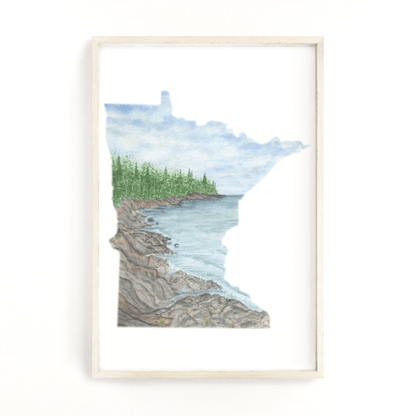 Minnesota Watercolor Painting, Voyageurs National Park Art, Voyageurs Souvenir Print Emilie Taylor Art