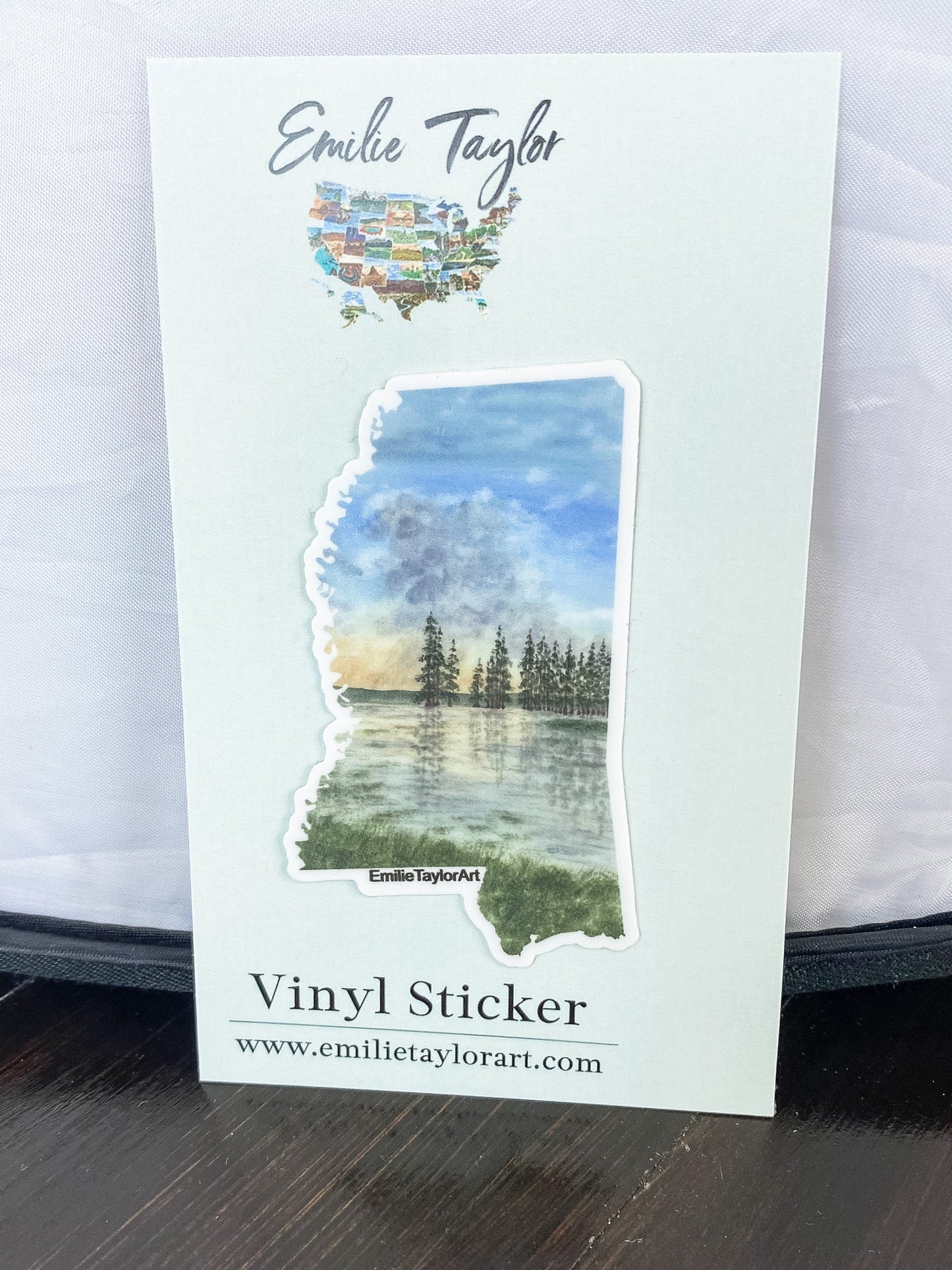 Mississippi Decal, Watercolor Mississippi Sticker, MS Car Decal, State Decal, State Sticker, Thermos Decal, Waterproof Mississippi Decal Emilie Taylor Art