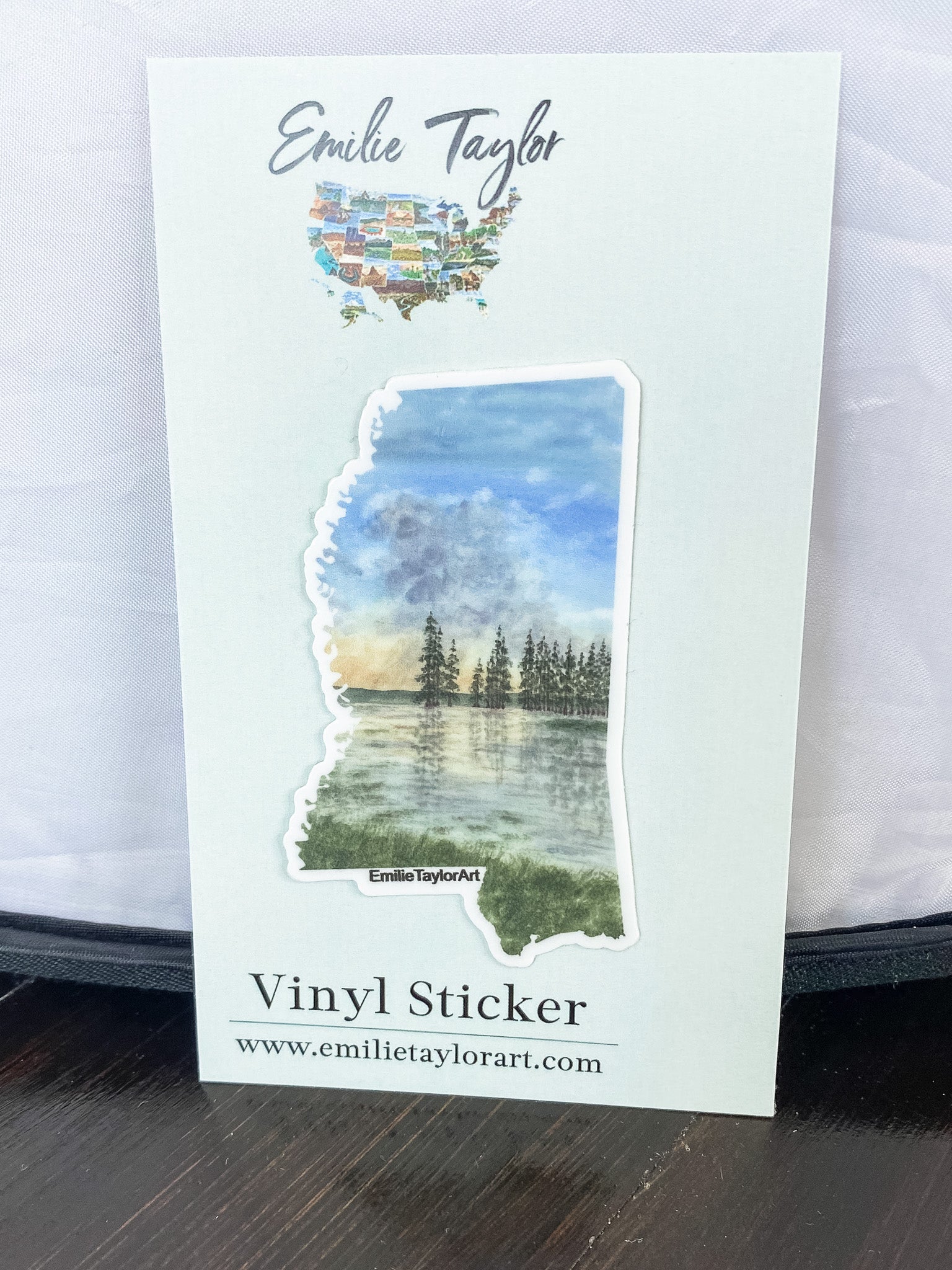 Mississippi Decal, Watercolor Mississippi Sticker, MS Car Decal, State Decal, State Sticker, Thermos Decal, Waterproof Mississippi Decal Emilie Taylor Art