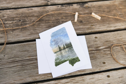 Mississippi Greeting Card, Mississippi Notecard, MS Art Souvenir, MS Greeting Card, State card Emilie Taylor Art