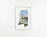 Mississippi Watercolor Painting, Mississippi State Art, Mississippi Travel Gift, Mississippi Art Emilie Taylor Art